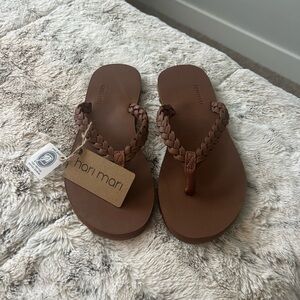 Hari Mari Brown Braided Flip Flops